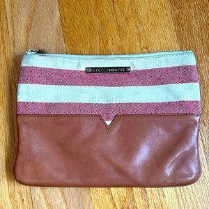 Rebecca Minkoff leather and canvas pouch